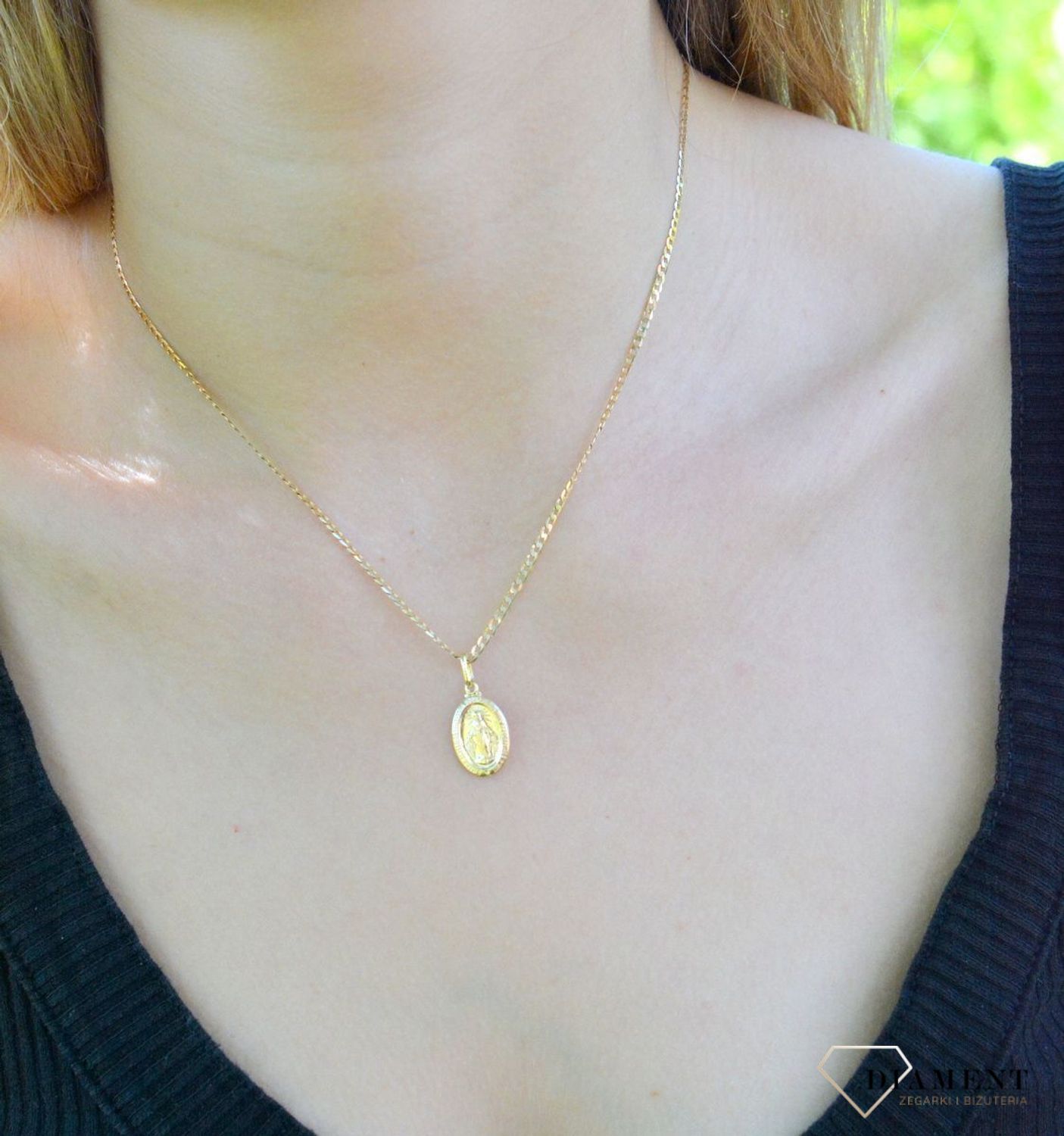 Złota zawieszka 375 'Cudowny Medalik' Maryja Niepokalana ZA 1533A 375mm (2).jpg